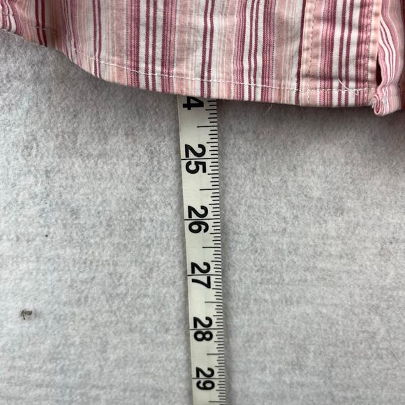 Riders Women XXL Button Up Instant Slim Pink Stripe Cotton Contrast Cuff Western - Picture 4 of 6
